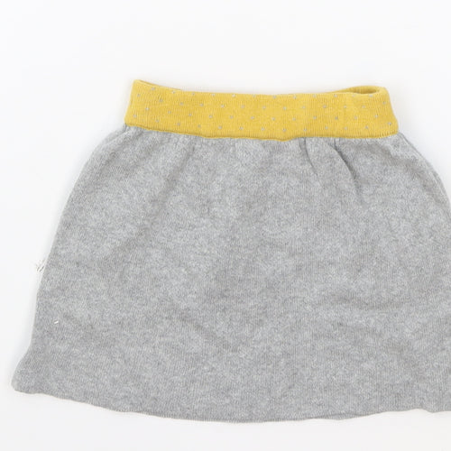 Preworn Girls Grey Acrylic A-Line Skirt Size 12-18 Months Pull On