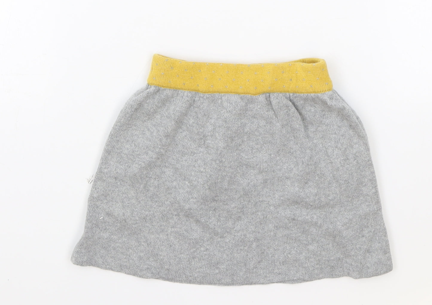 Preworn Girls Grey Acrylic A-Line Skirt Size 12-18 Months Pull On