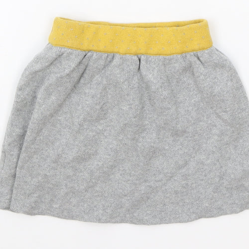 Preworn Girls Grey Acrylic A-Line Skirt Size 12-18 Months Pull On