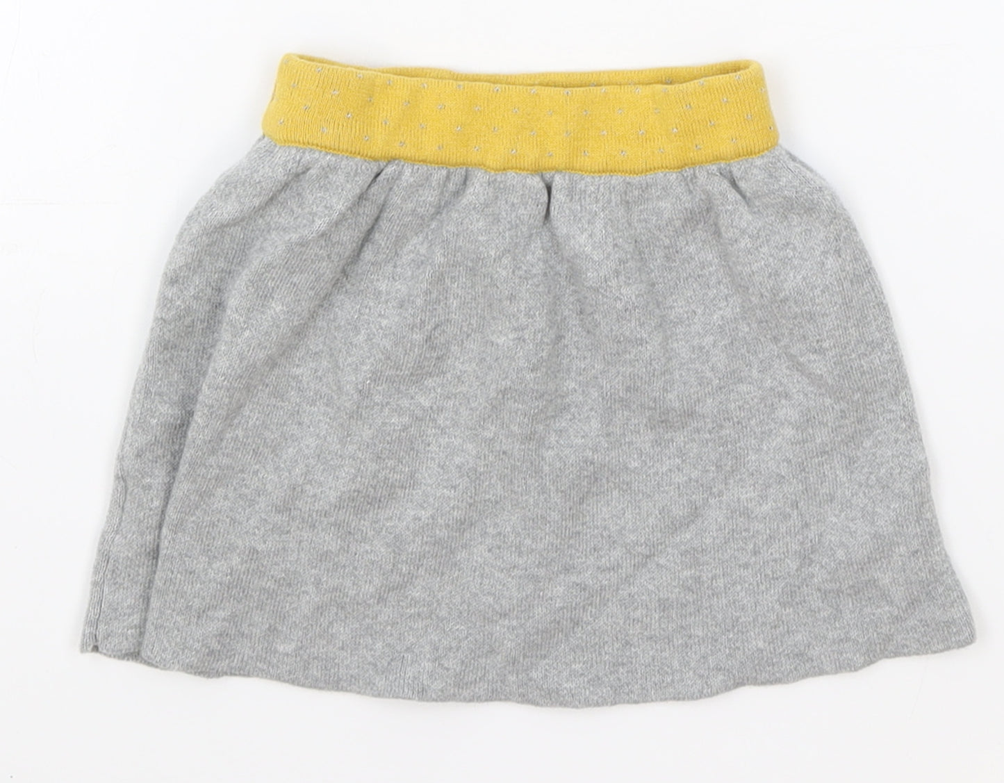 Preworn Girls Grey Acrylic A-Line Skirt Size 12-18 Months Pull On
