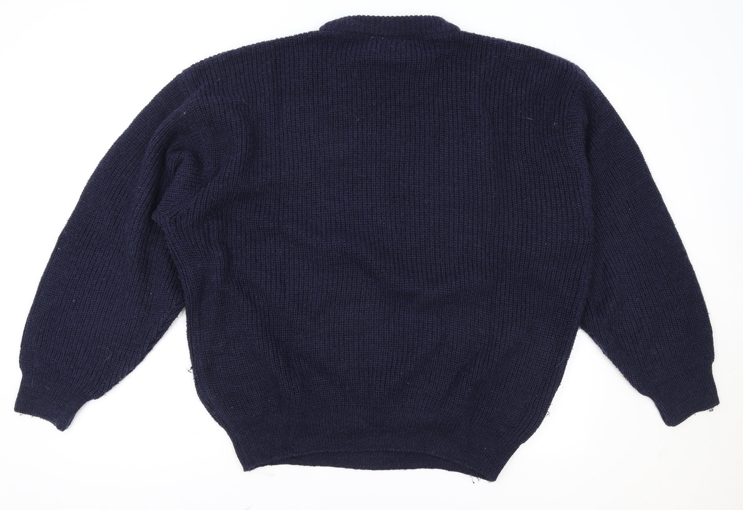 Springfield Womens Blue Round Neck Acrylic Pullover Jumper Size L