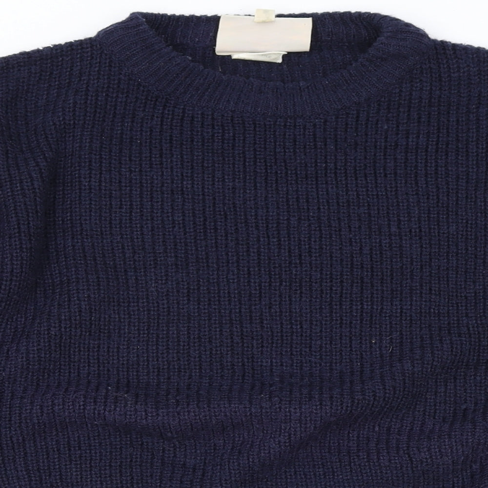 Springfield Womens Blue Round Neck Acrylic Pullover Jumper Size L