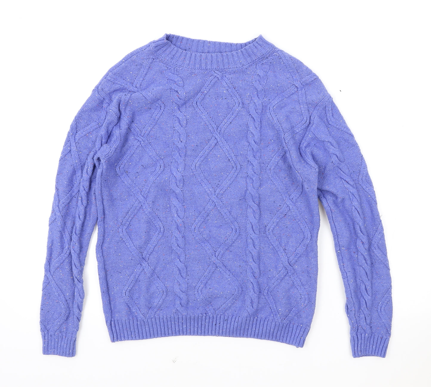 Marks and Spencer Womens Blue Round Neck Acrylic Pullover Jumper Size S
