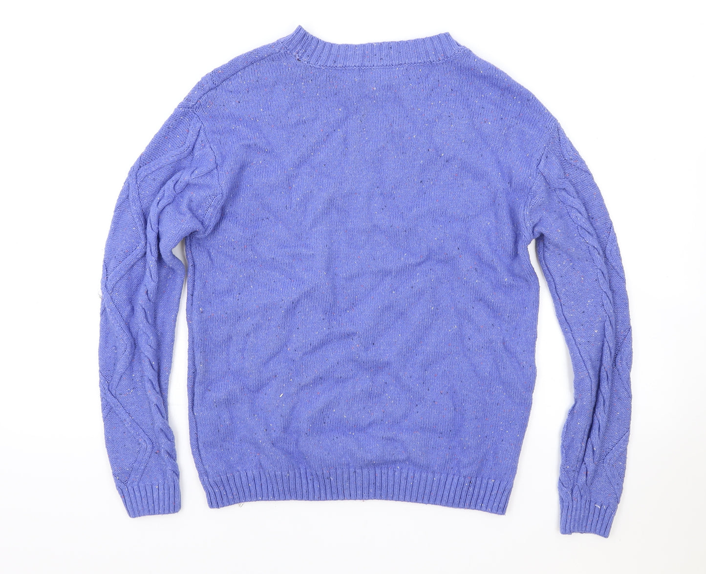 Marks and Spencer Womens Blue Round Neck Acrylic Pullover Jumper Size S