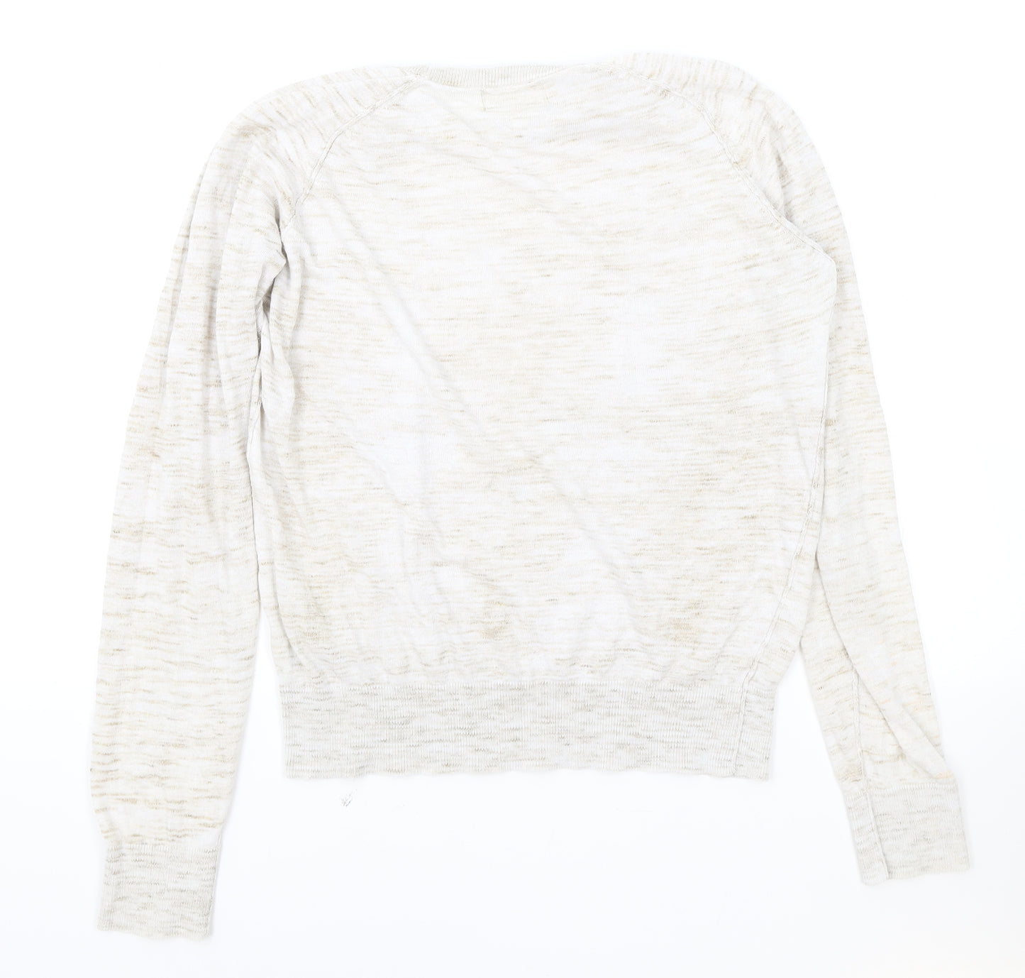 NEXT Womens Beige Round Neck Cotton Pullover Jumper Size 12