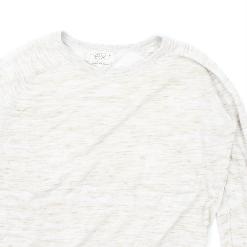 NEXT Womens Beige Round Neck Cotton Pullover Jumper Size 12