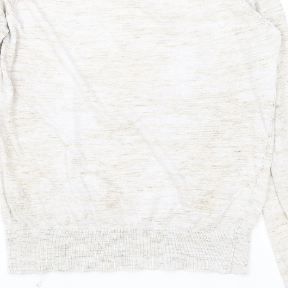 NEXT Womens Beige Round Neck Cotton Pullover Jumper Size 12