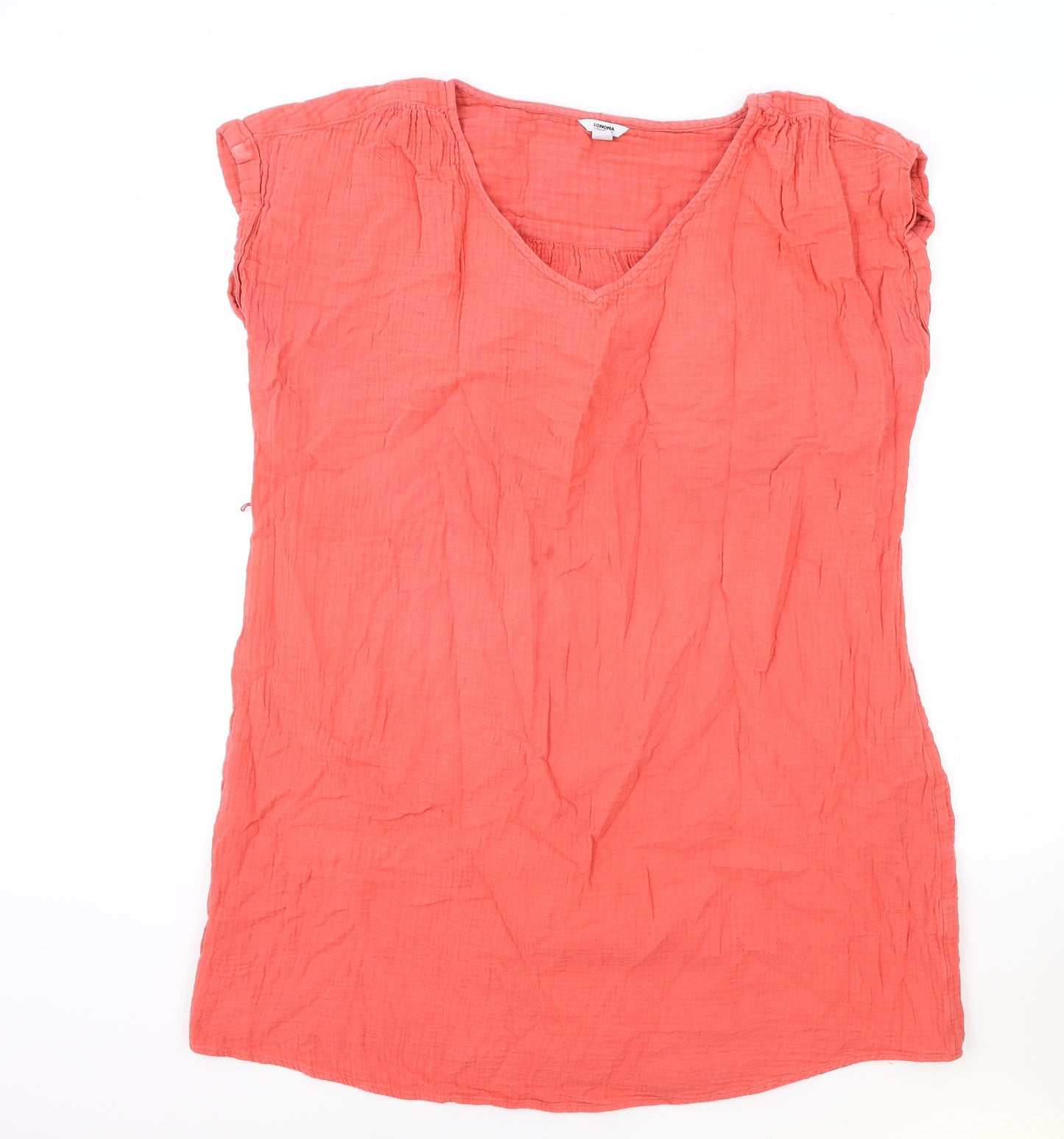 Sonoma Womens Pink 100% Cotton Basic Blouse Size 2XL V-Neck
