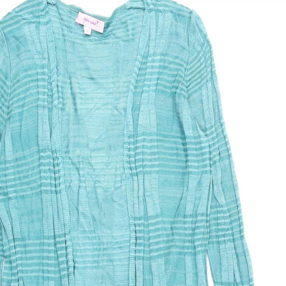 Per Una Womens Blue V-Neck Viscose Cardigan Jumper Size 10