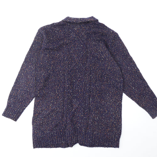 ISLE Womens Blue V-Neck Polyester Cardigan Jumper Size 14