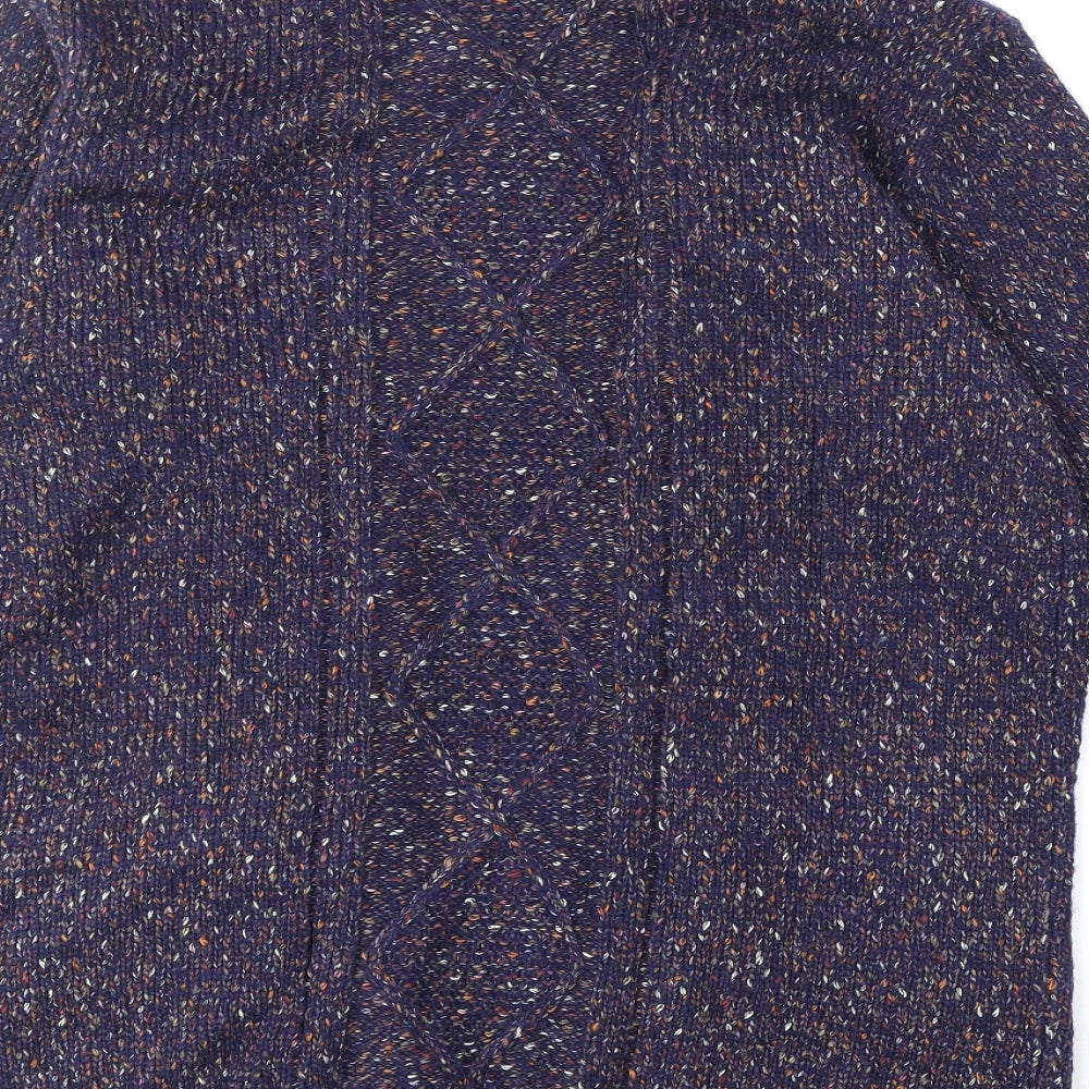 ISLE Womens Blue V-Neck Polyester Cardigan Jumper Size 14
