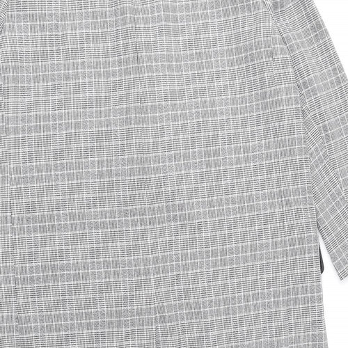 ASOS Womens Grey Plaid Overcoat Coat Size 10 Button