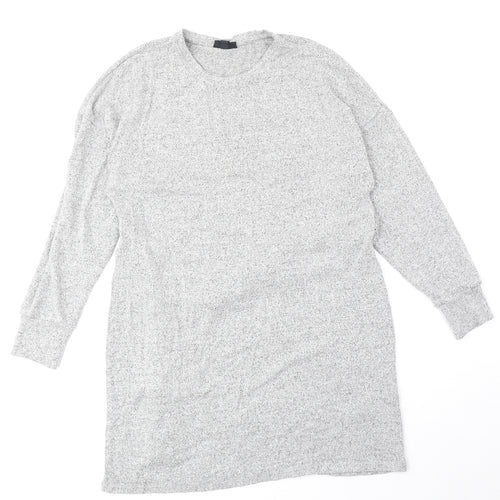 Topshop Womens Grey Round Neck Viscose Pullover Jumper Size 12
