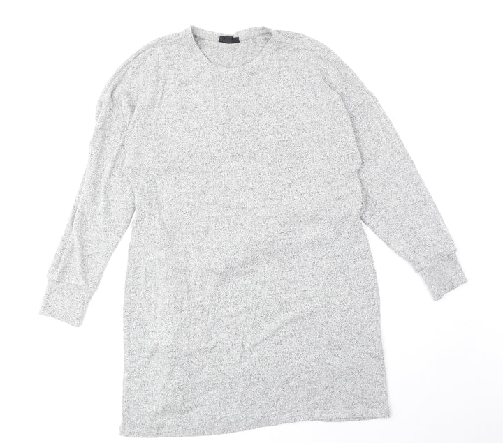 Topshop Womens Grey Round Neck Viscose Pullover Jumper Size 12