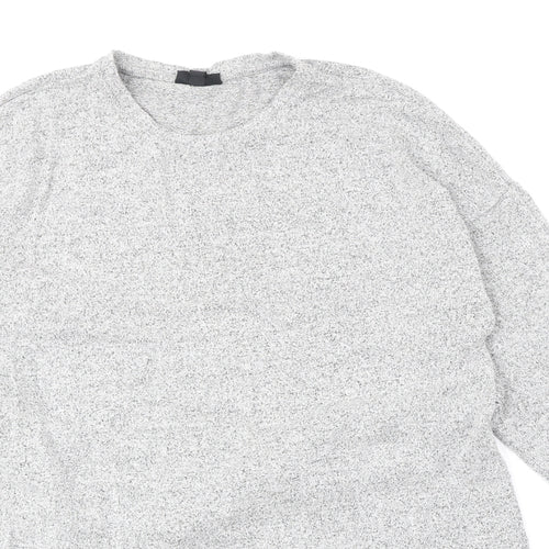 Topshop Womens Grey Round Neck Viscose Pullover Jumper Size 12