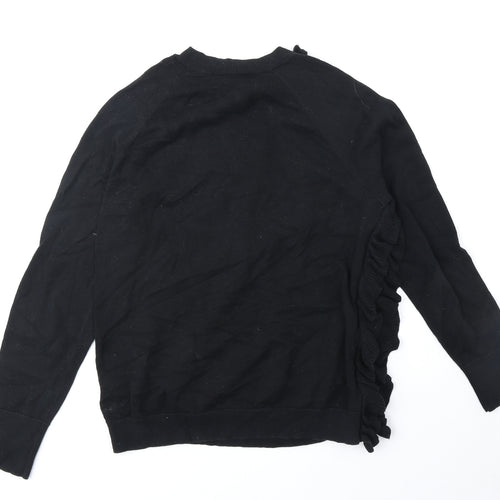 By Very Womens Black Round Neck Viscose Pullover Jumper Size 12