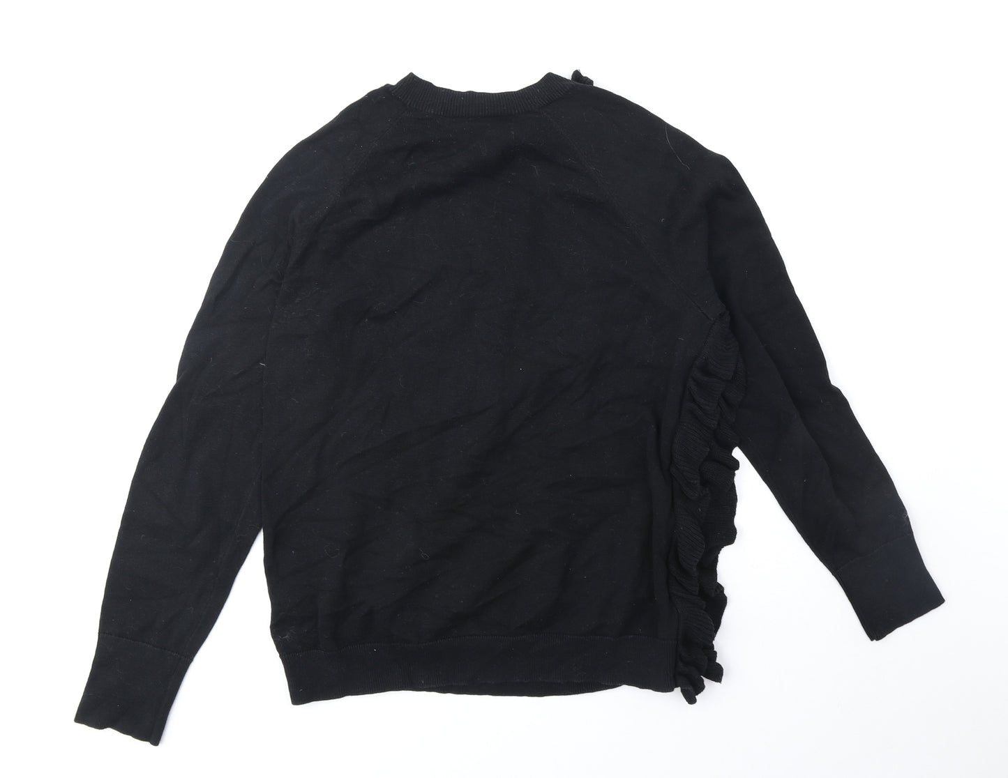 By Very Womens Black Round Neck Viscose Pullover Jumper Size 12