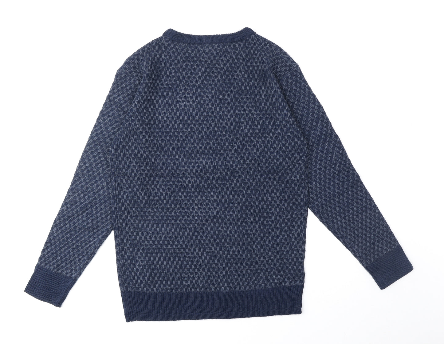Knot so bad Womens Blue Round Neck Acrylic Pullover Jumper Size S