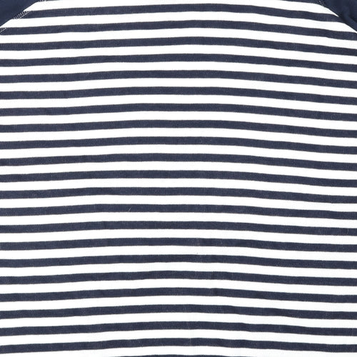 Ricci Womens Blue Round Neck Striped Cotton Pullover Jumper Size XL