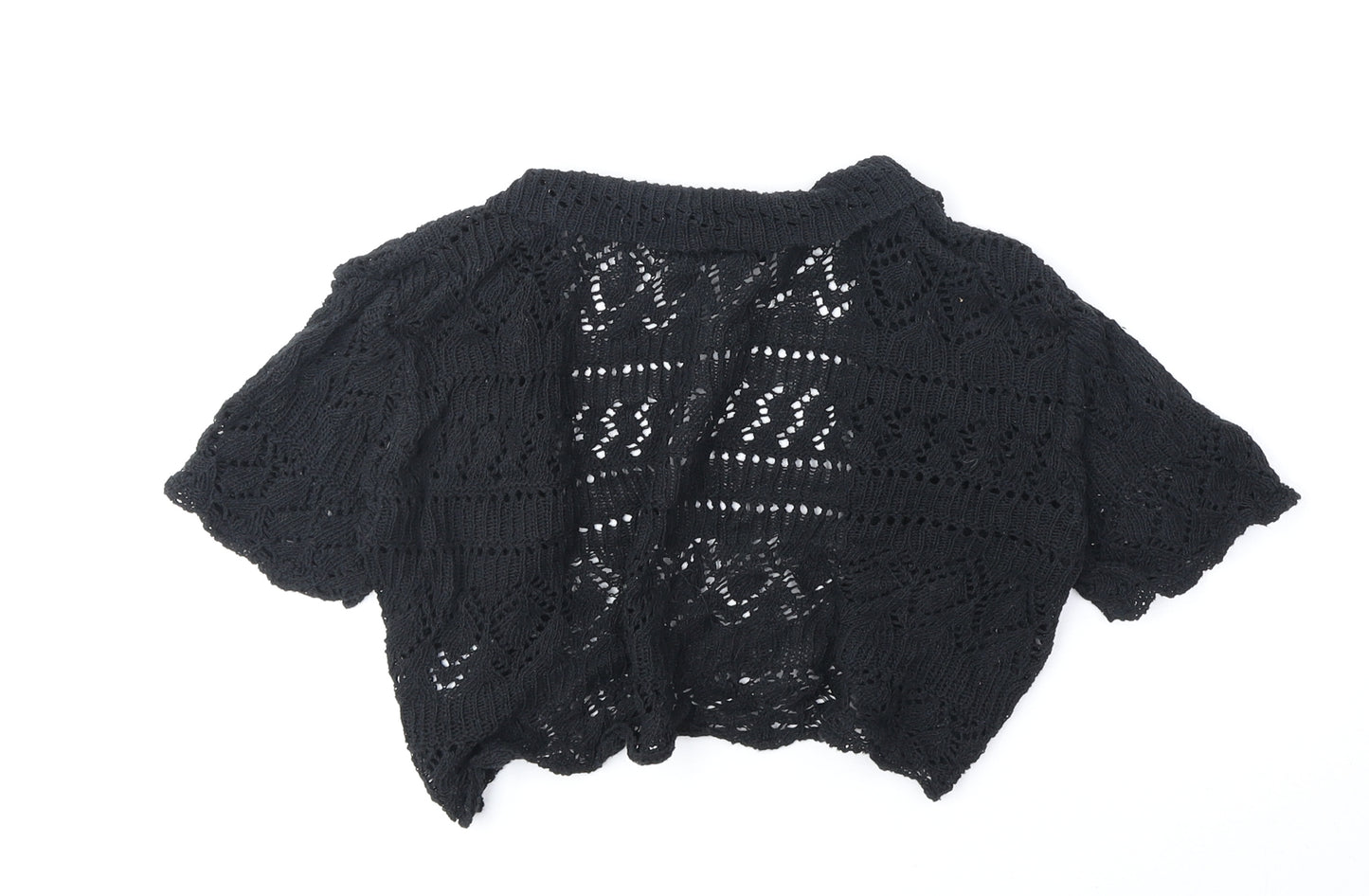 Whisper Womens Black V-Neck Acrylic Cardigan Jumper Size S