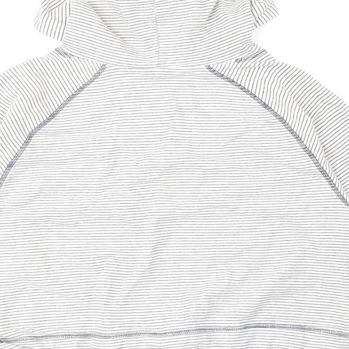 F&F Womens White Round Neck Striped 100% Cotton Pullover Jumper Size 8