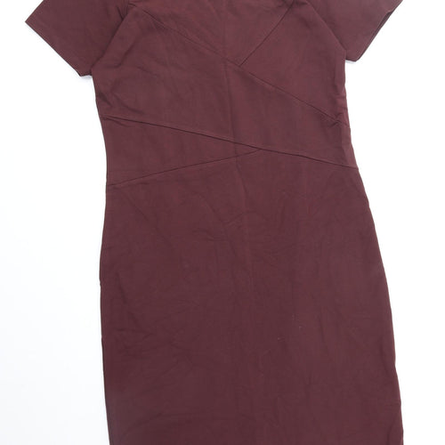 Vacknox Womens Purple Viscose Shift Size L Round Neck Pullover