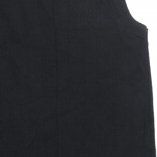 Preworn Womens Black Acrylic Shift Size S Round Neck Pullover