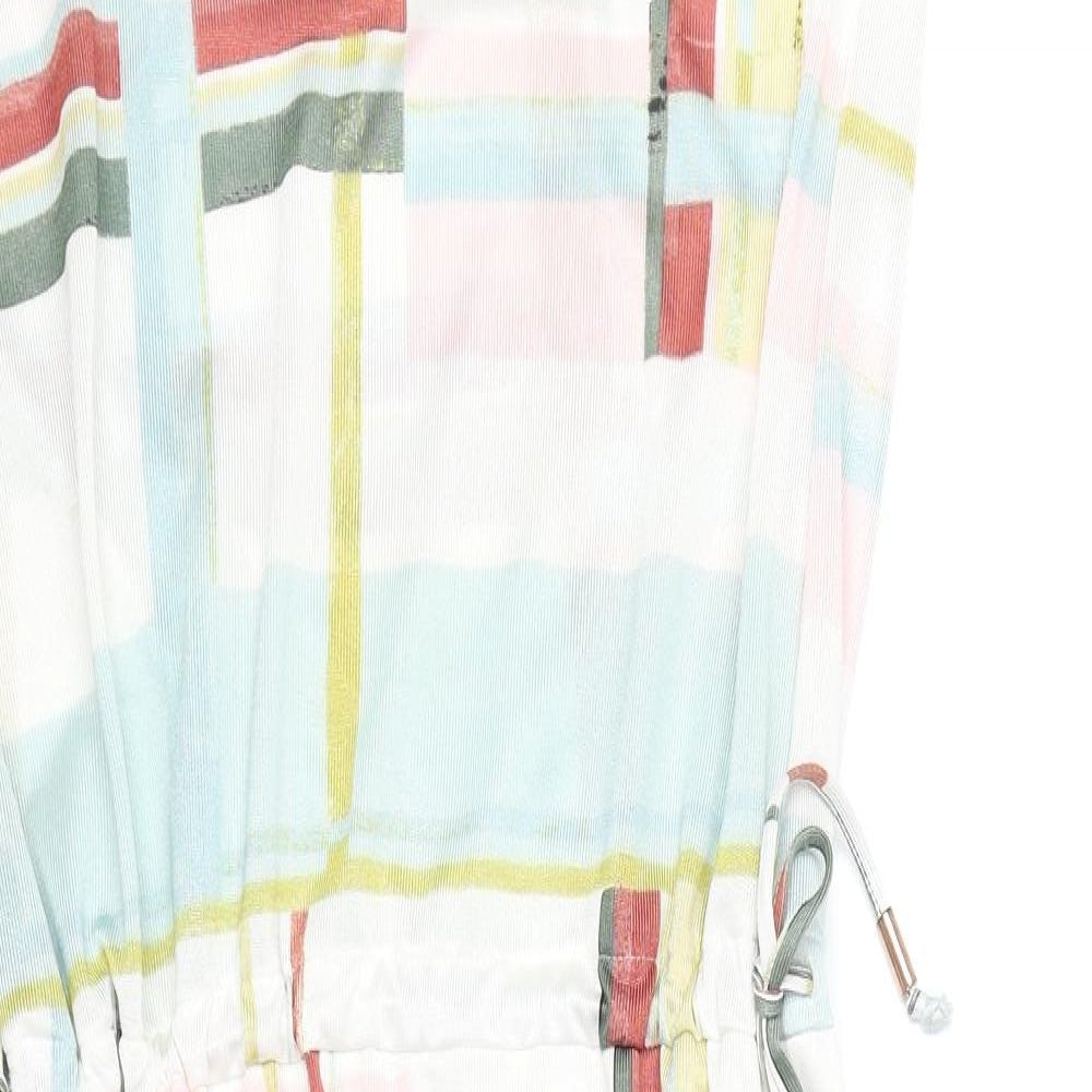 NEXT Womens Multicoloured Geometric Polyester A-Line Size 12 V-Neck Pullover - Elastic Waist