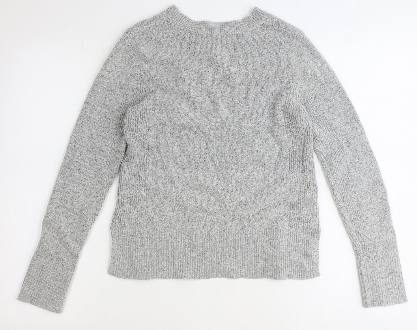 Oasis Womens Grey Boat Neck Acrylic Pullover Jumper Size S