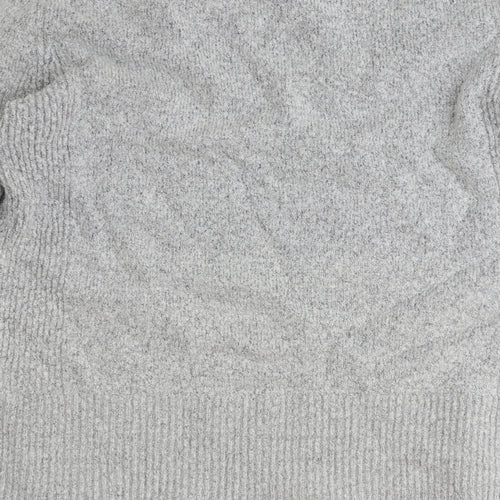 Oasis Womens Grey Boat Neck Acrylic Pullover Jumper Size S