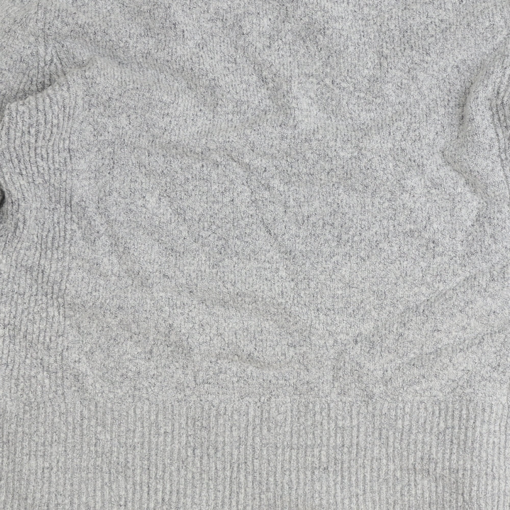 Oasis Womens Grey Boat Neck Acrylic Pullover Jumper Size S