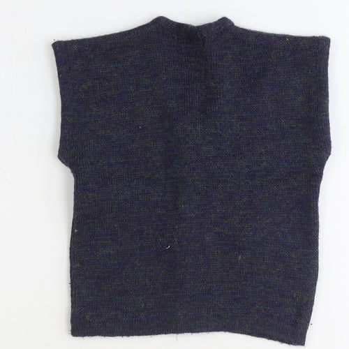 TruTex Boys Blue V-Neck Acrylic Vest Jumper One Size Button