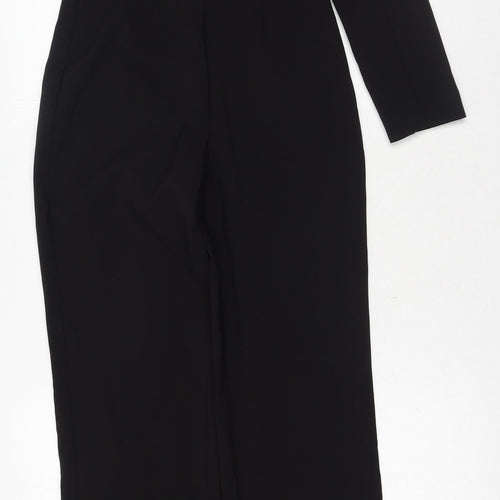 Zara Womens Black Polyester Jumpsuit One-Piece Size XS Zip