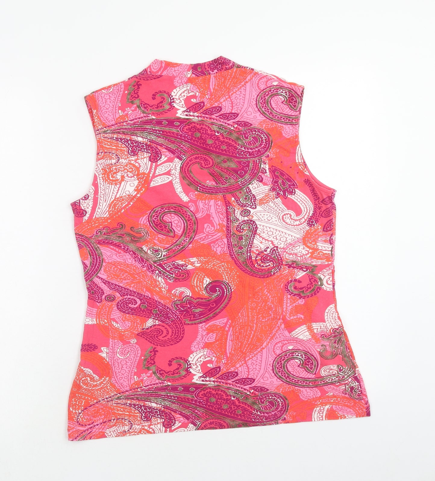 Olsen Womens Pink Paisley Viscose Basic Tank Size 14 V-Neck
