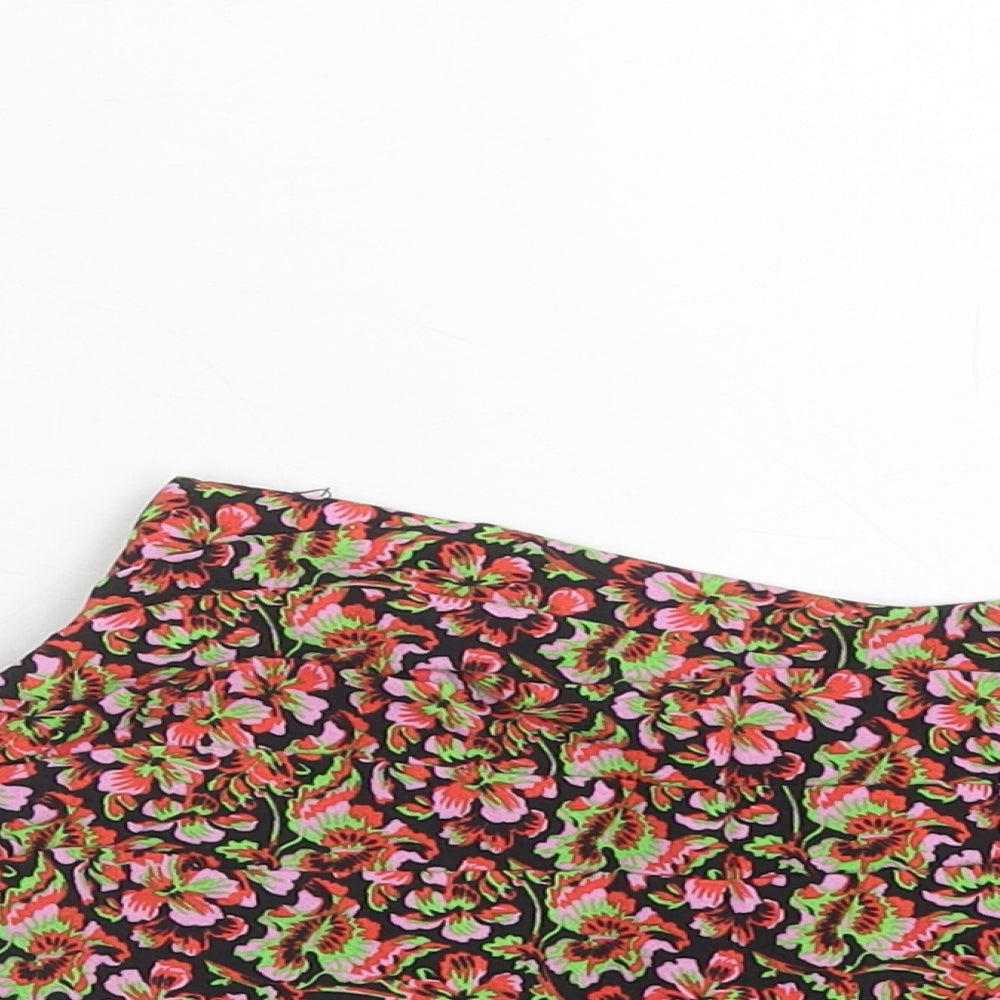 Zara Womens Multicoloured Floral Polyester Cropped Blouse Size M Off the Shoulder - Bandeau Top