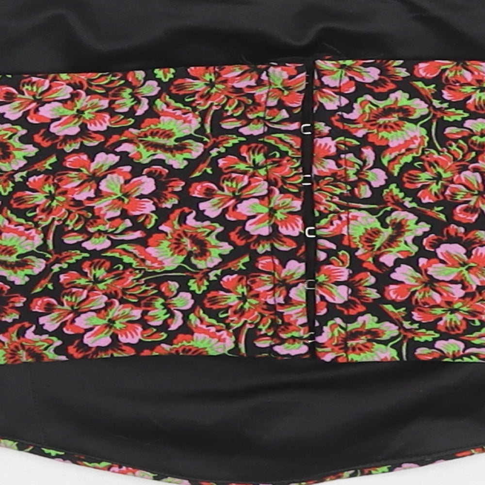 Zara Womens Multicoloured Floral Polyester Cropped Blouse Size M Off the Shoulder - Bandeau Top