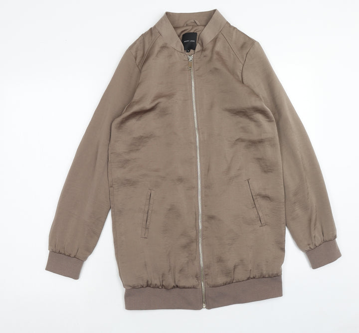 New Look Womens Brown Bomber Jacket Jacket Size 8 Zip