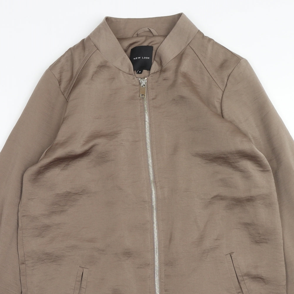 New Look Womens Brown Bomber Jacket Jacket Size 8 Zip