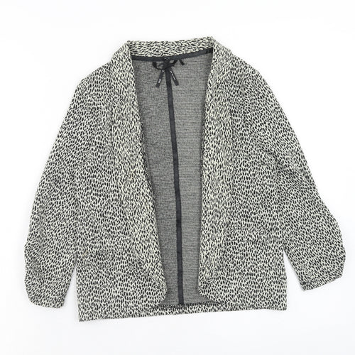 NEXT Girls Brown Geometric Overcoat Coatigan Size 7 Years Pullover