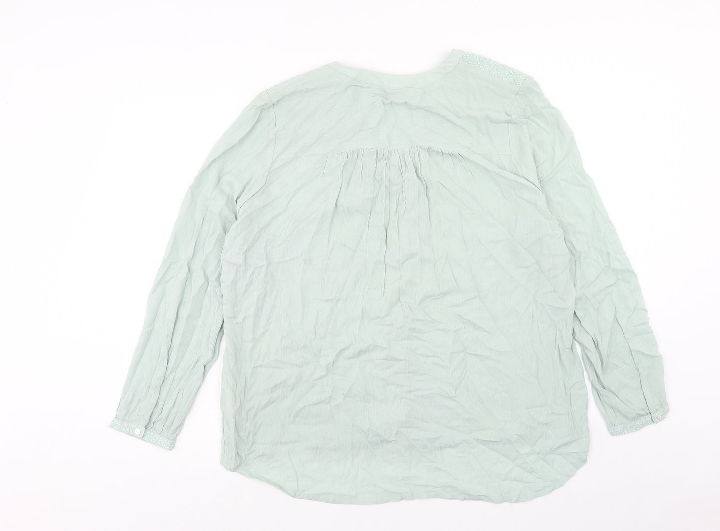 Per Una Womens Green Viscose Basic Blouse Size 18 V-Neck