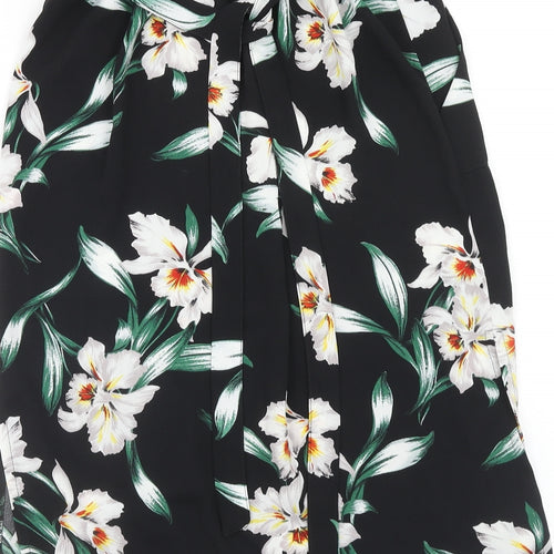 Dorothy Perkins Womens Black Floral Polyester Straight & Pencil Skirt Size 6