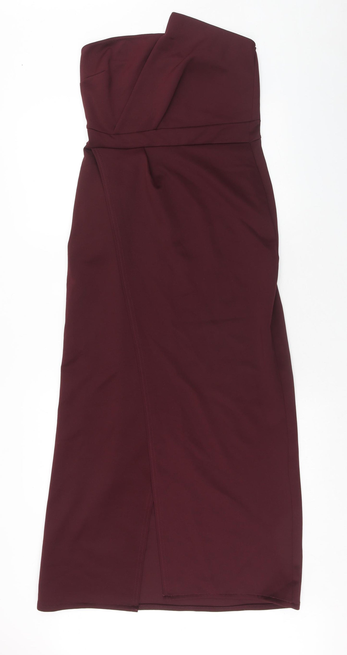 Boohoo Womens Purple Polyester Sheath Size 14 Off the Shoulder Pullover - Pleat Detail