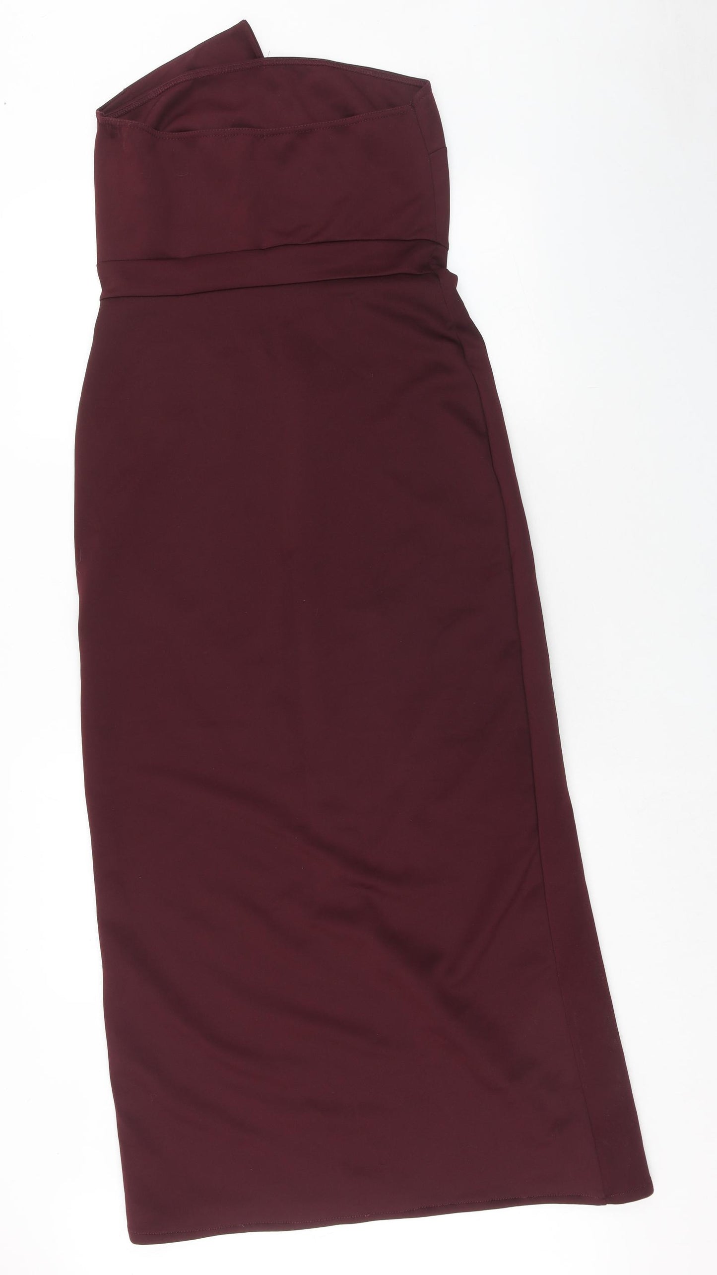 Boohoo Womens Purple Polyester Sheath Size 14 Off the Shoulder Pullover - Pleat Detail