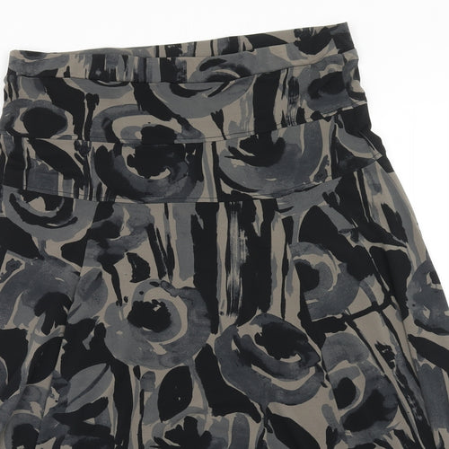 Preworn Womens Black Geometric Polyester Swing Skirt Size 34 in