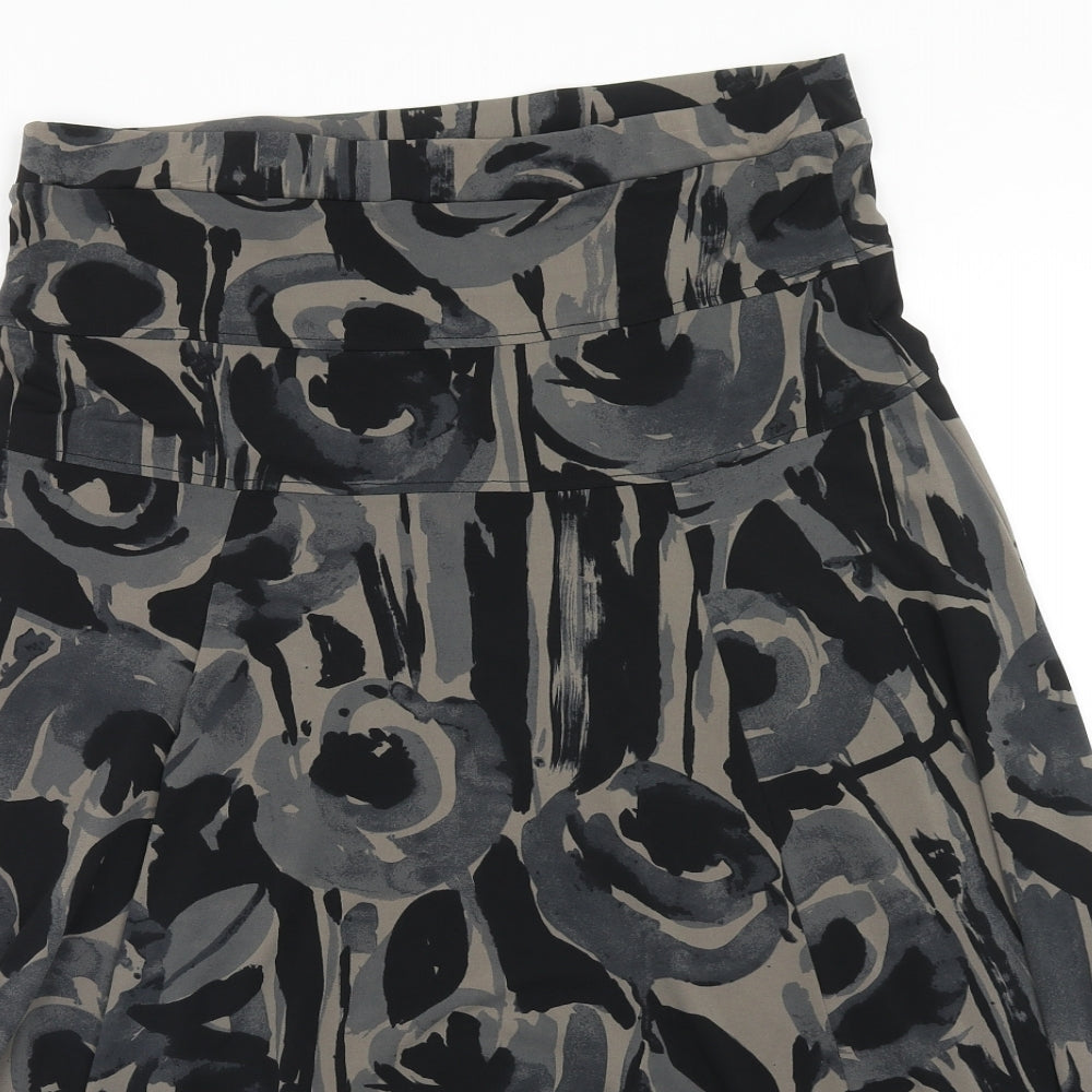 Preworn Womens Black Geometric Polyester Swing Skirt Size 34 in