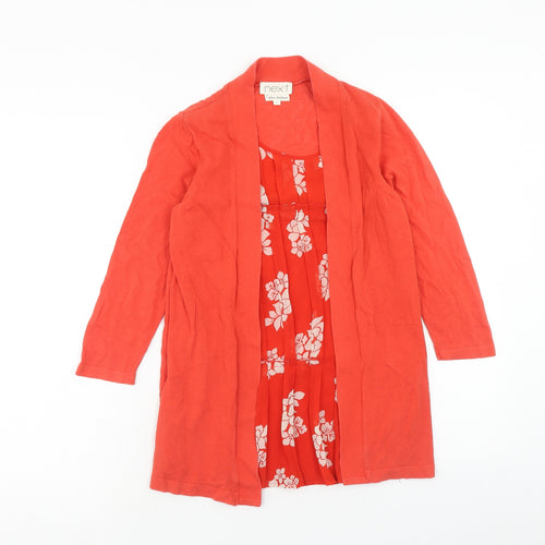 NEXT Womens Red Floral Cotton Basic Blouse Size 6 Scoop Neck - Twin Set