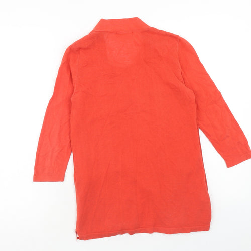 NEXT Womens Red Floral Cotton Basic Blouse Size 6 Scoop Neck - Twin Set