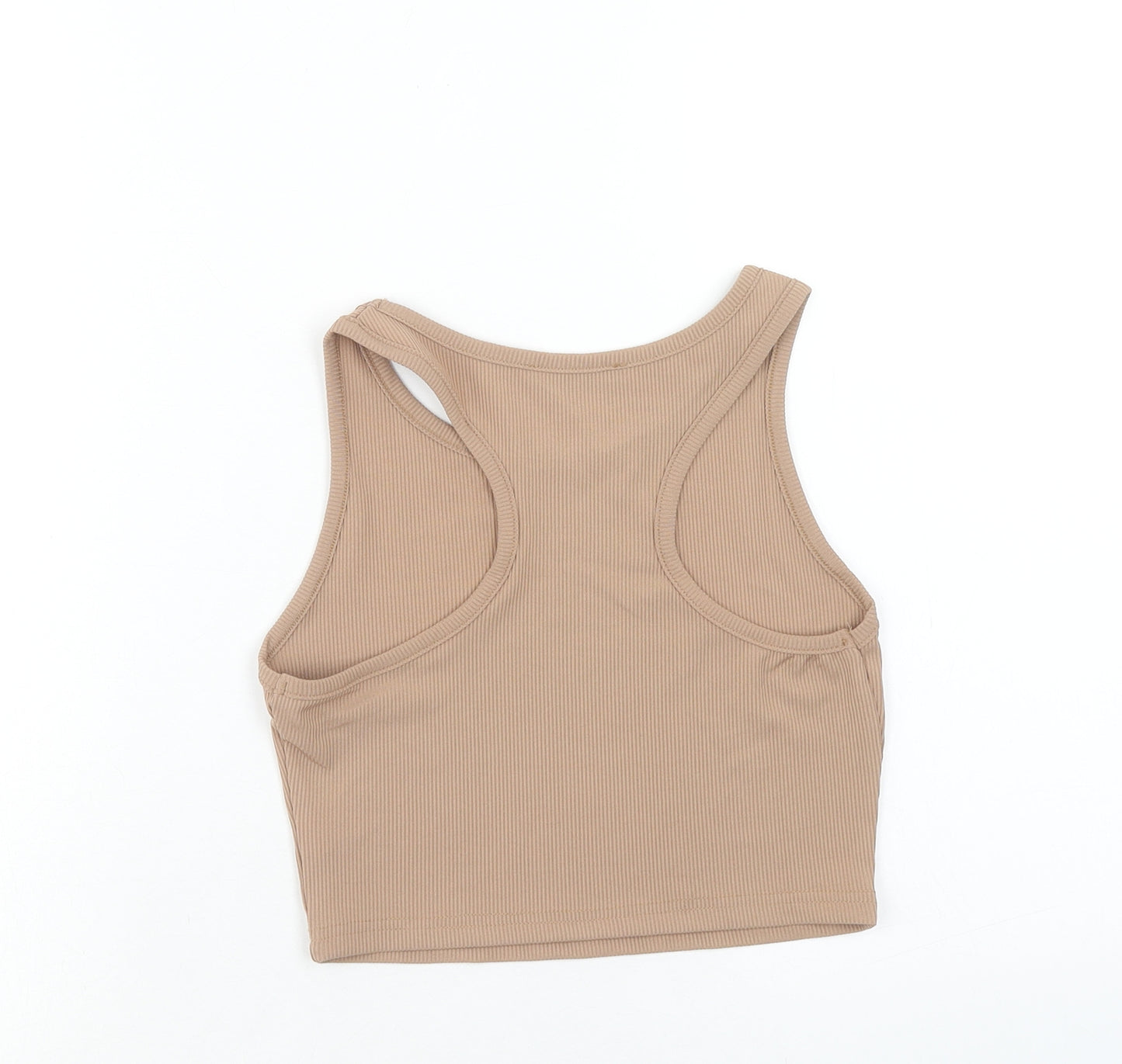 SheIn Womens Brown Polyester Cropped Tank Size XS Scoop Neck