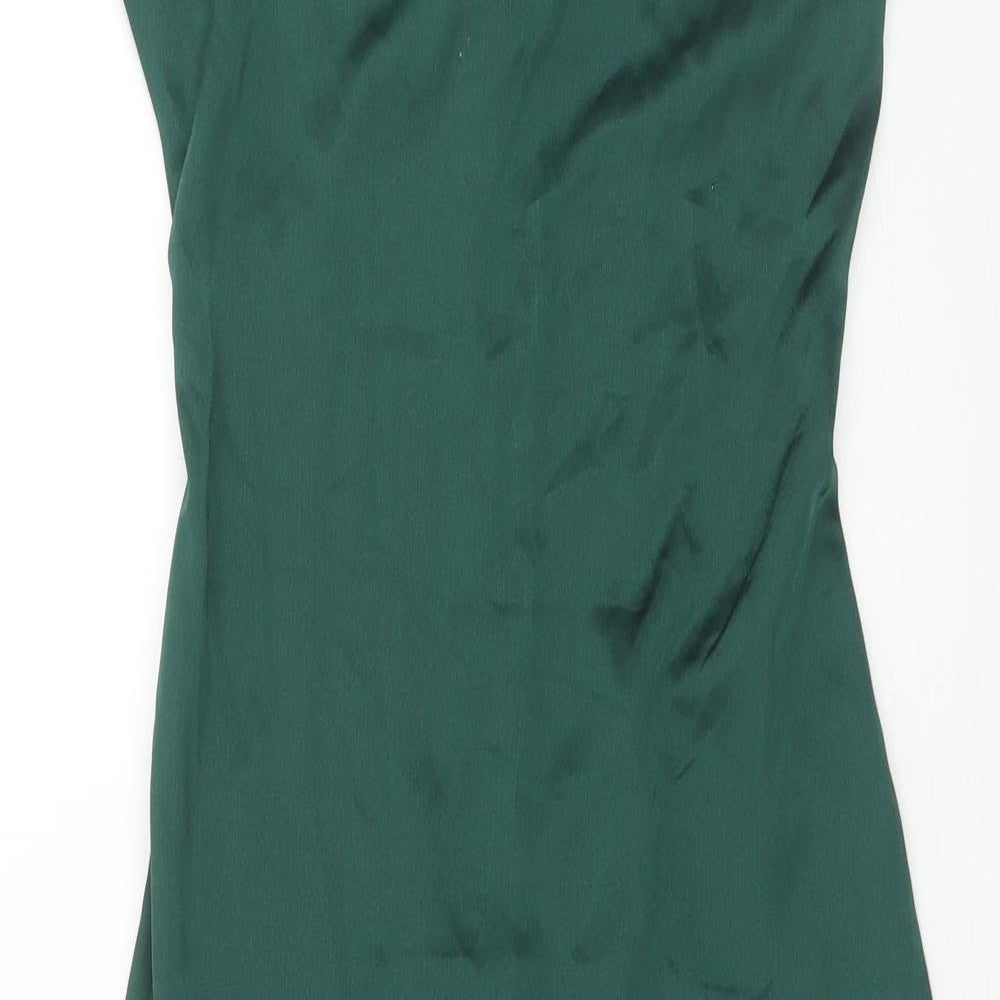 PRETTYLITTLETHING Womens Green Polyester Bodycon Size 4XL Cowl Neck Pullover
