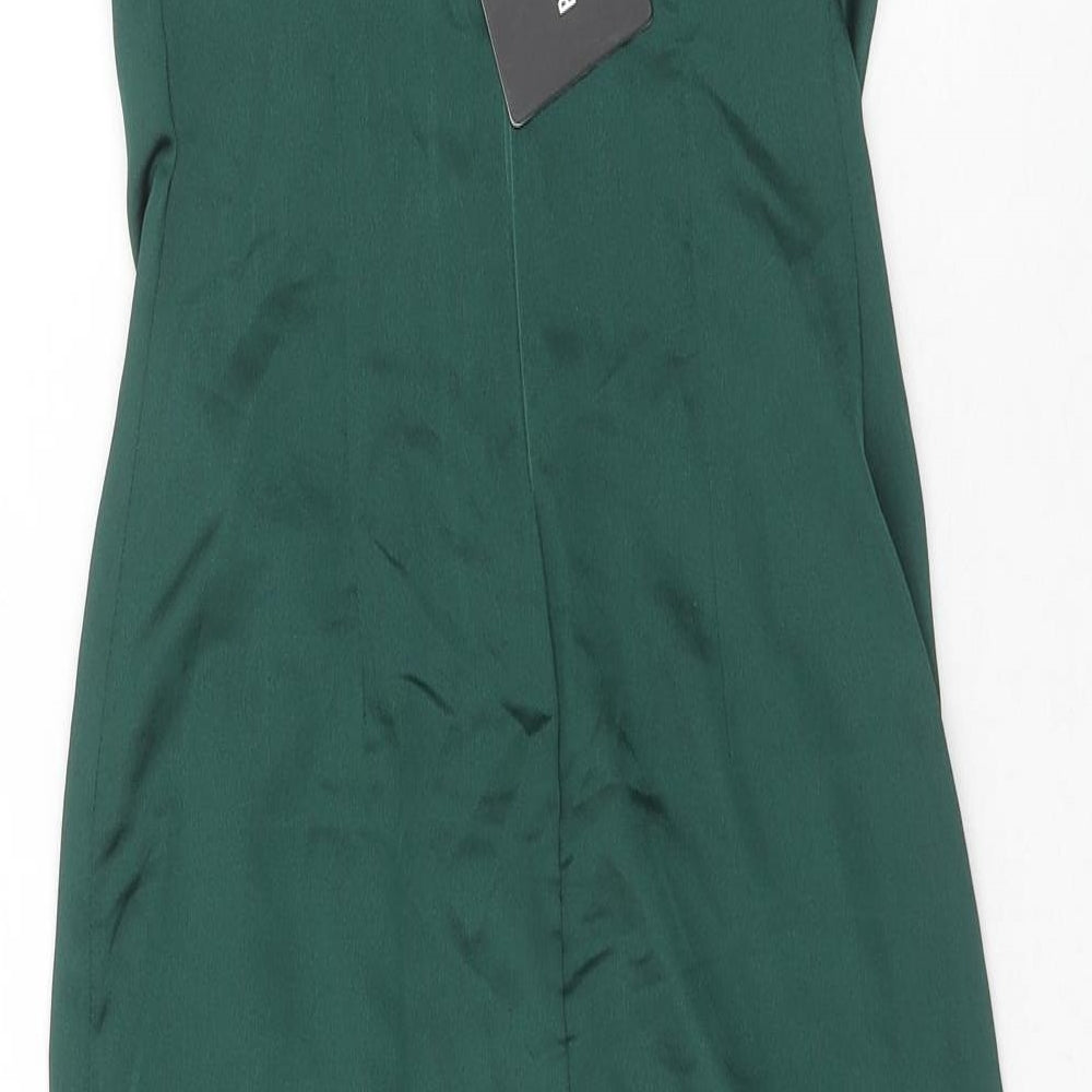 PRETTYLITTLETHING Womens Green Polyester Bodycon Size 4XL Cowl Neck Pullover